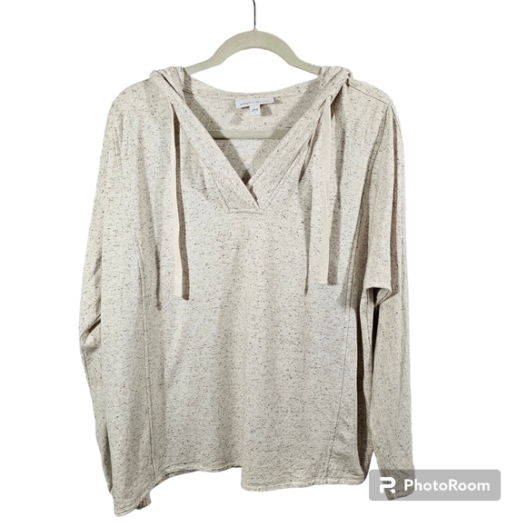 Pure Jill Oatmeal Heather Hooded Tranquility Fleece  Women's Size Large - Picture 1 of 11